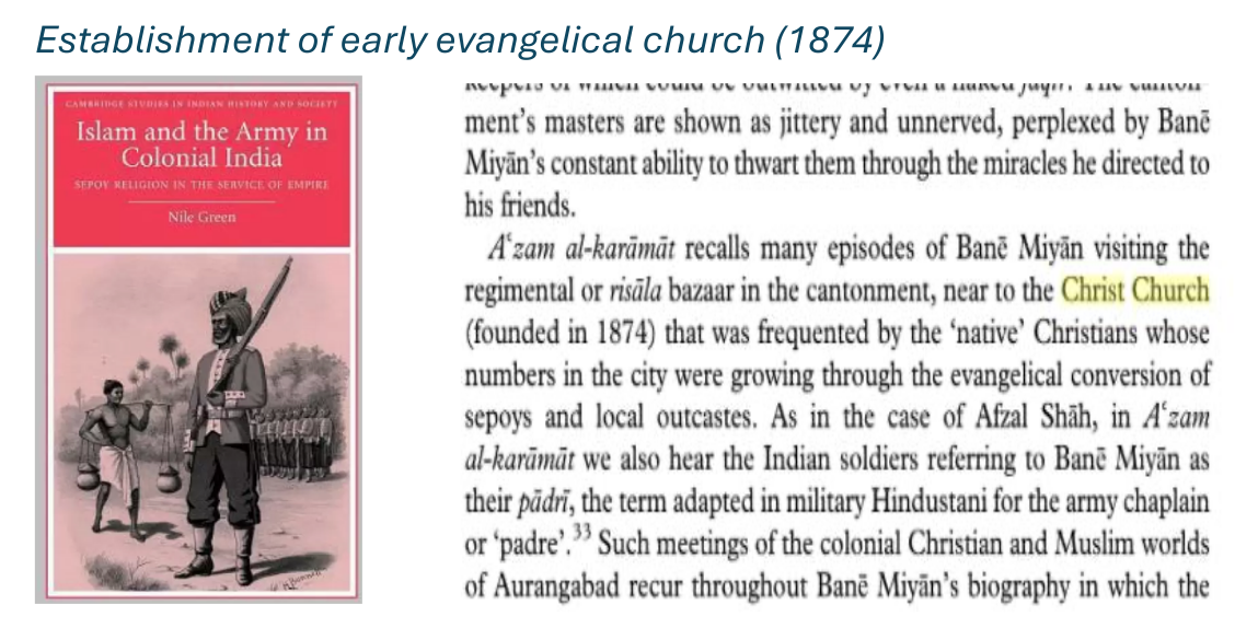 Establishment of early evangelical church (1874)